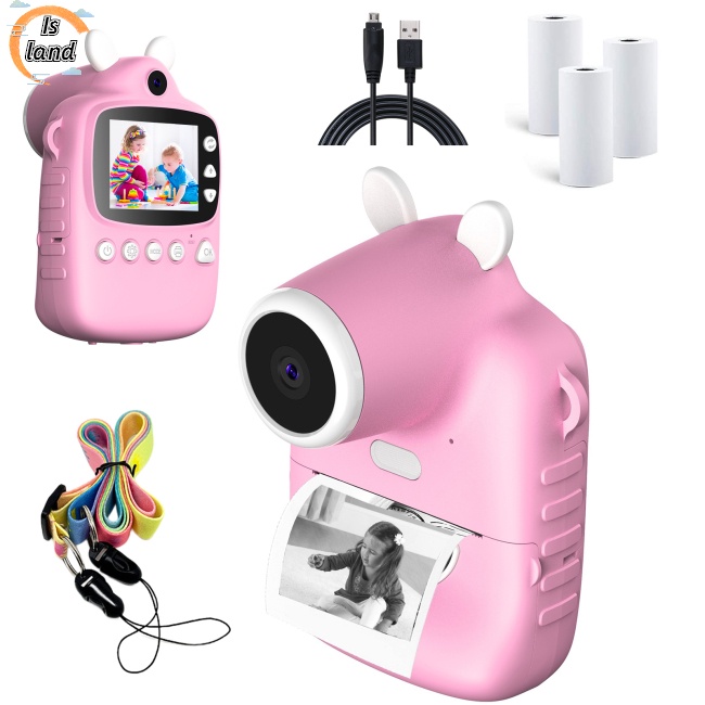 Máy Ảnh Tức Thì P1 Mp3 2.4-inch HD In Họa Tiết Dành Cho Bé Gái