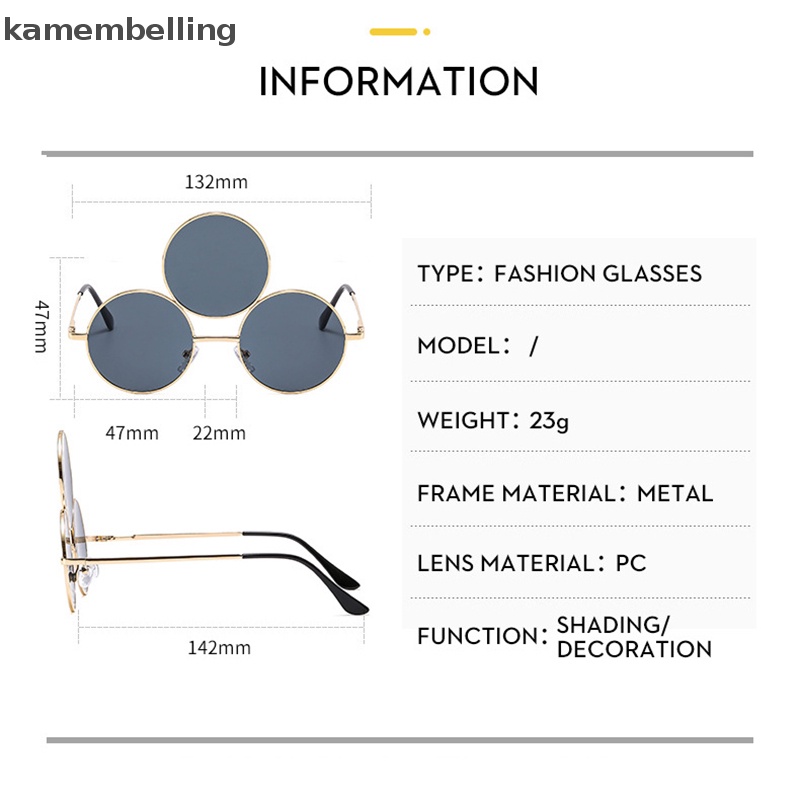 Kamembelling Kính Mát Gọng Tròn Thời Trang Dành Cho Cả Nam Và Nữ