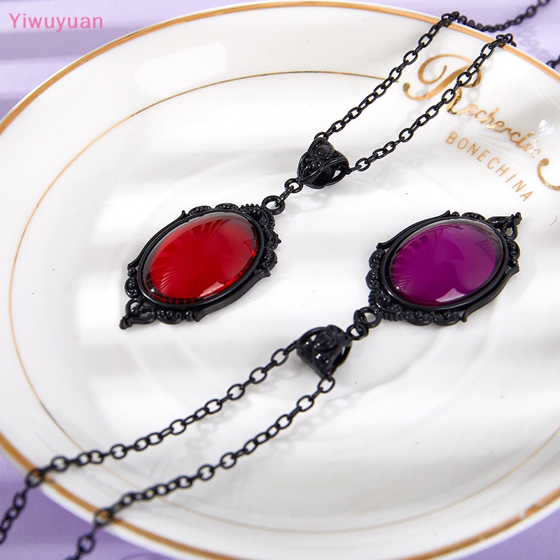 < Yiwuyuan > Vòng Cổ Mặt Pha Lê Chạm Nổi Phong Cách Gothic Thời Trang Làm Quà Tặng Trang Sức Phù Thủy Bí Ẩn Mới