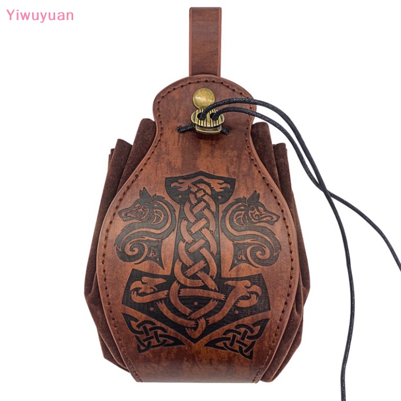 < Yiwuyuan > Túi Dây Rút Đựng Tiền Xu Celtic Viking Phong Cách Steampunk Hóa Trang Mới Cho Nam Và Nữ