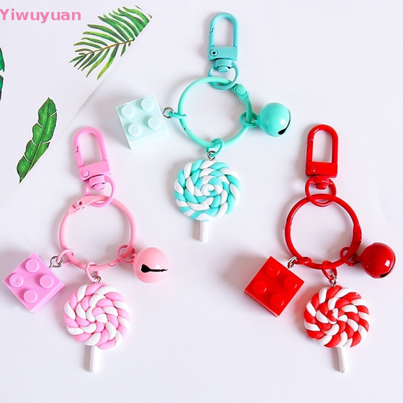 Móc Khóa Hình Kẹo Mút Phối Chuông Nhiều Màu Sắc Dễ Thương Trang Trí Ba Lô / Ô Tô Mới