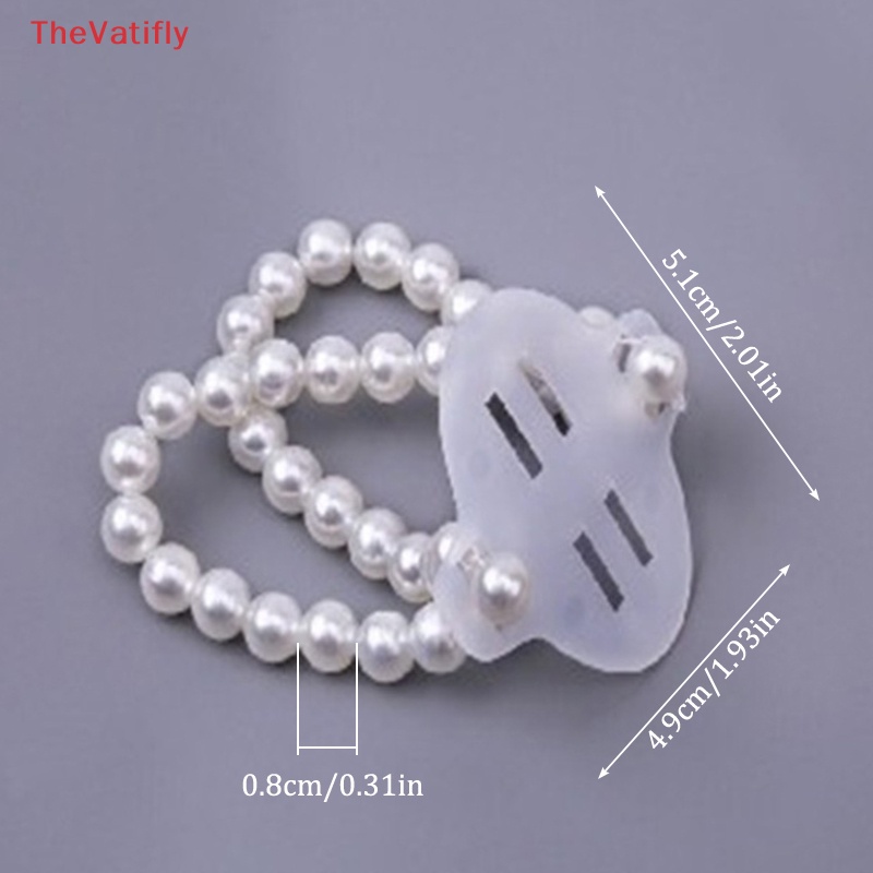 [Thevalifly] Set 2 Vòng Tay Ngọc Trai Co Giãn Làm Thủ Công Phụ Kiện Đám Cưới DIY