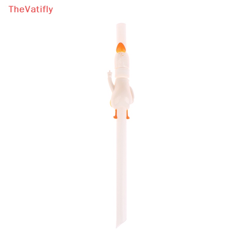 [Thevalifly] 1 Ống Hút Lông Ngỗng Dài Thời Trang Có Thể Tái Sử Dụng Đường Kính Lớn