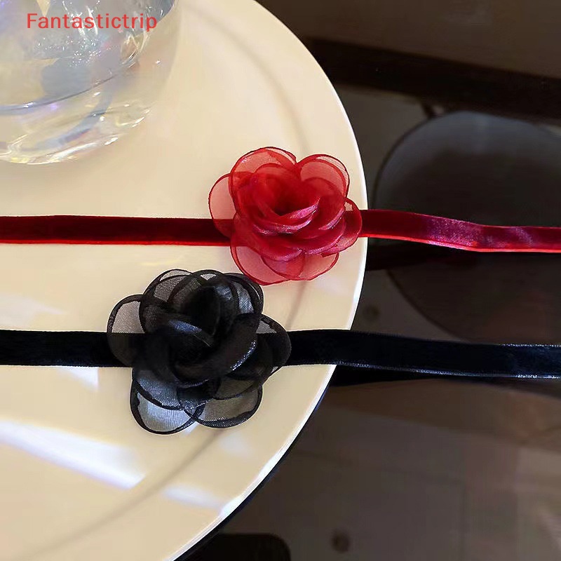 Vòng Cổ Choker Vải Thắt Nơ Hoa Phong Cách Gothic Giản Dị Thời Trang Dành Cho Nữ Đi Tiệc Cưới Mới