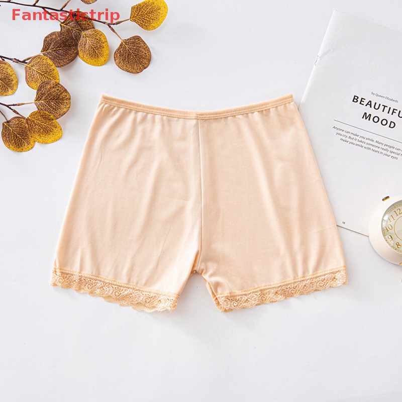 [Fantastictrip] Quần Lót Boxer Ngắn Mỏng Phối Ren Không Đường May An Toàn Mới Dành Cho Bạn Nữ