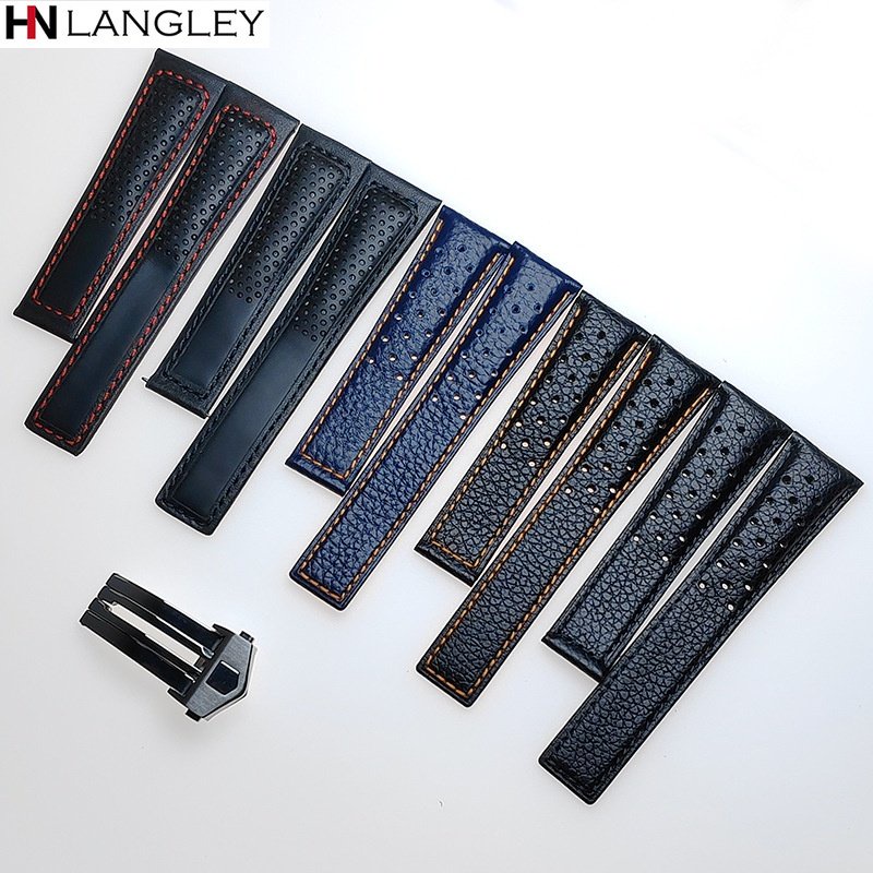 Dây Đeo Bằng Da Bò Thật 22mm Cho Đồng Hồ Heuer Carrera Lặn Biển Monaco F1