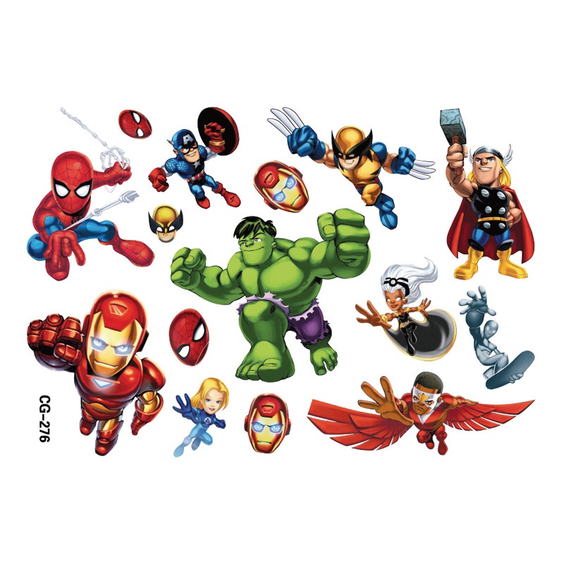 Hình Xăm Dán Tạm Thời Họa Tiết Hoạt Hình the avengers