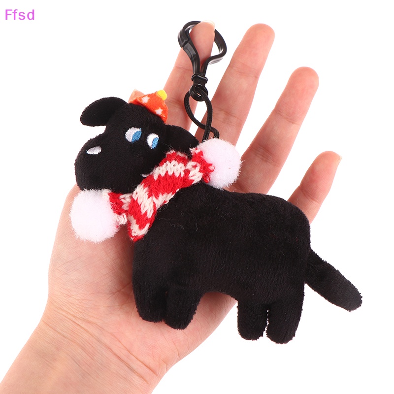 {Ffsd} Móc Khóa Xe Hơi / Ba Lô Hình Chú Chó Đen Nhồi Bông Sáng Tạo DIY