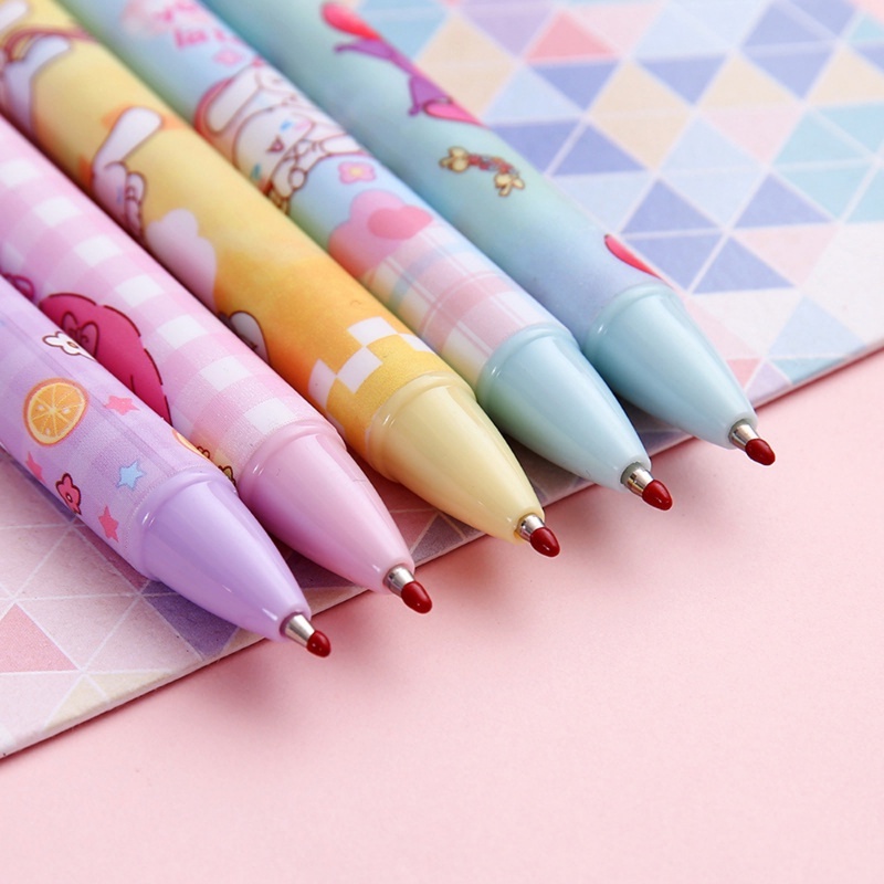 Bút Mực Gel Ngòi 0.5mm Họa Tiết Chó / Mèo Hoạt Hình Dễ Thương Cho Học Sinh