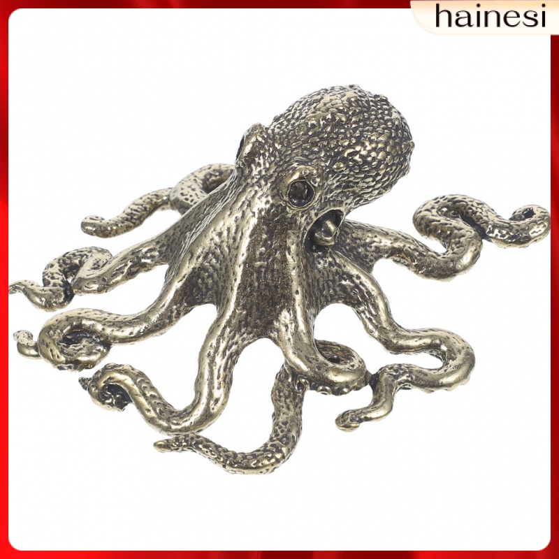 Mô Hình Bạch Tuộc Mini Bằng Đồng Thau Để Bàn Trang Trí