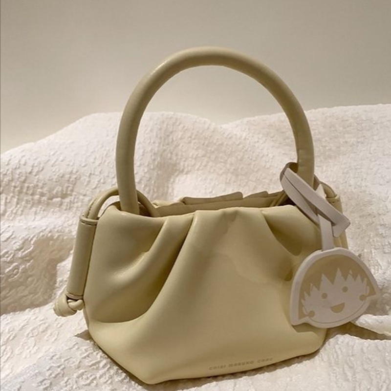 Túi Đeo Chéo Hình Đám Mây Mềm Mại Màu Trơn Dễ Thương Cho Nữ