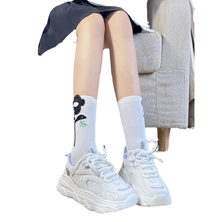 Giày Thể Thao Đế Dày Buộc Dây Màu Sắc Ngọt Ngào Thời Trang Cho Nữ