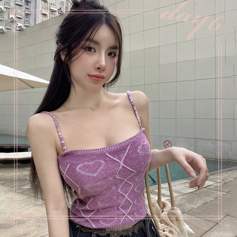 Áo Croptop Dệt Kim Màu Sắc Trơn Phong Cách Hàn Quốc Quyến Rũ Cho Nữ