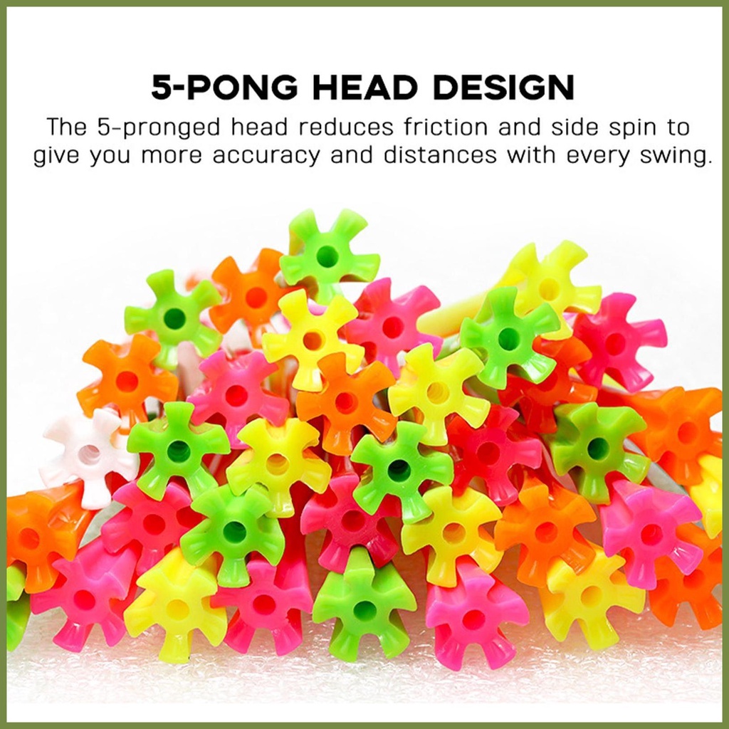 Set 20 Tee Golf Chuyên Nghiệp 70mm / 83mm Thiết Kế 5 Khớp Nối