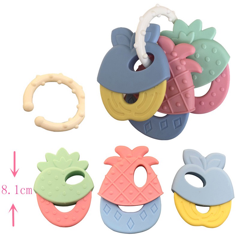 Đồ Chơi Ngậm Nướu Hình Trái Cây Bằng Silicone Dành Cho Trẻ Em
