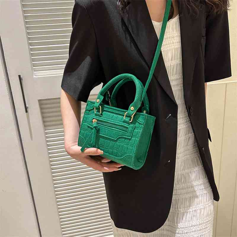 Túi Đeo Chéo Vai Bằng Vải Nỉ Họa Tiết Vân Đá Đơn Giản Dành Cho Bạn Nữ