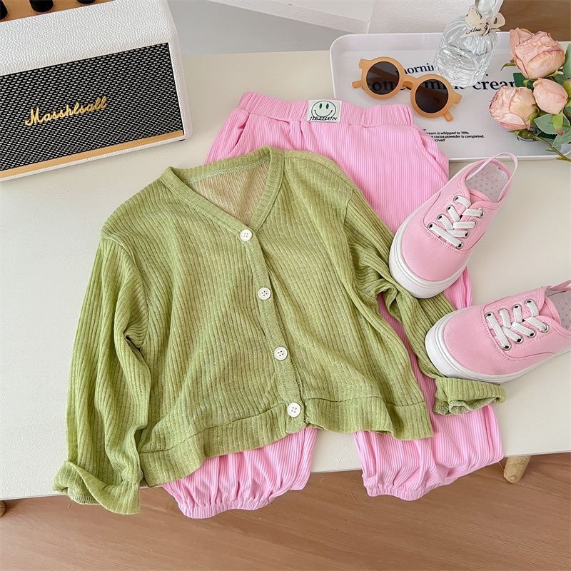 Áo Khoác Cardigan Mỏng Thoáng Khí Màu Sắc Xinh Xắn Dành Cho Bé Gái