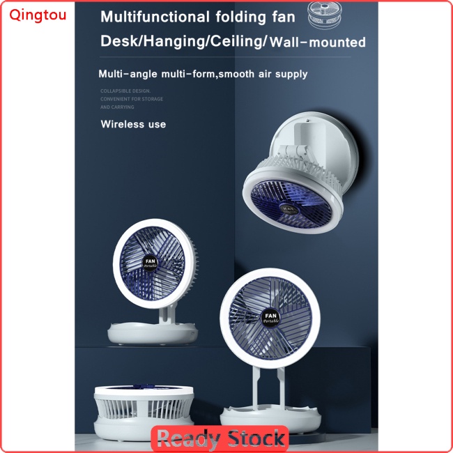 Quạt Trần Mini 4 Tốc Độ Tùy Chỉnh Kèm Đèn Led Có Thể Sạc Lại Qua Cổng Usb Tiện Dụng