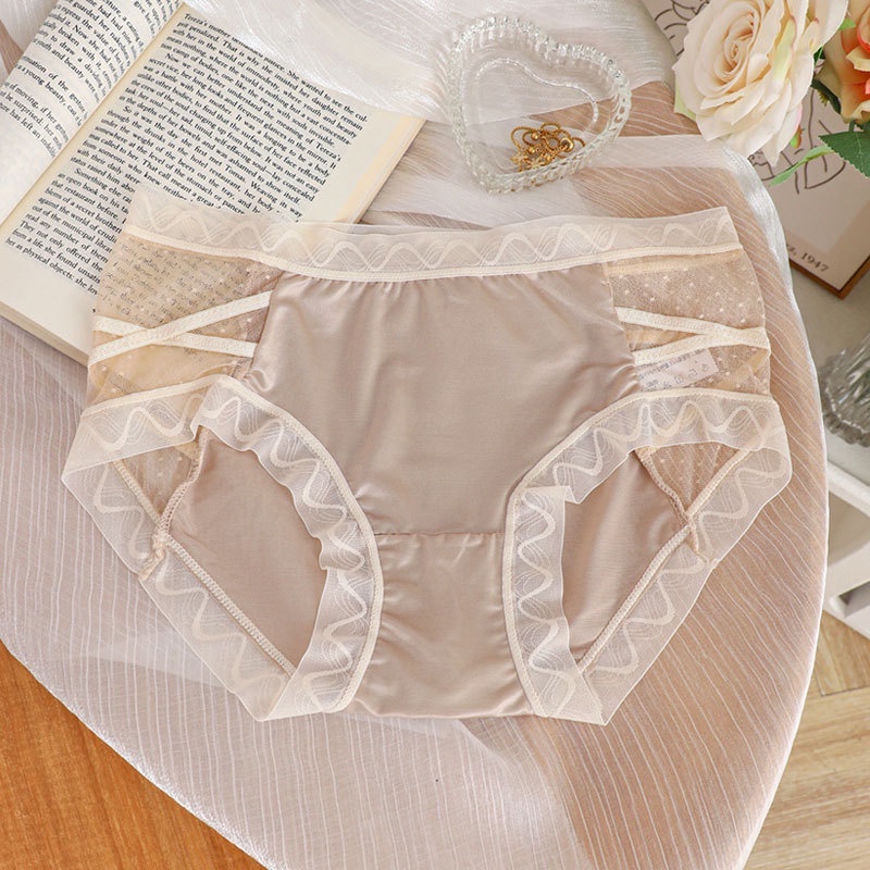 Take Talk Quần Lót Lụa Lạnh Lưng Vừa Không Đường May Kháng Khuẩn Cho Nữ