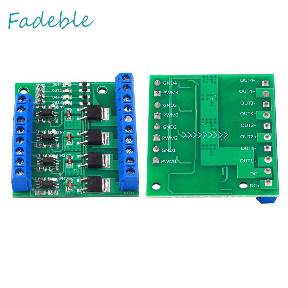 Bảng Mạch Khuếch Đại Âm Thanh 4 Kênh MOS PLC PWM 3-20V Sang 3.7-27V DC 10A