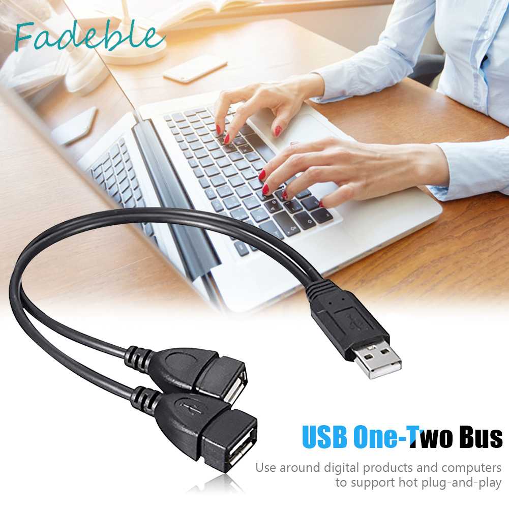 Dây Cáp Nối Dài 30cm USB2.0 Male Sang Dual USB Female