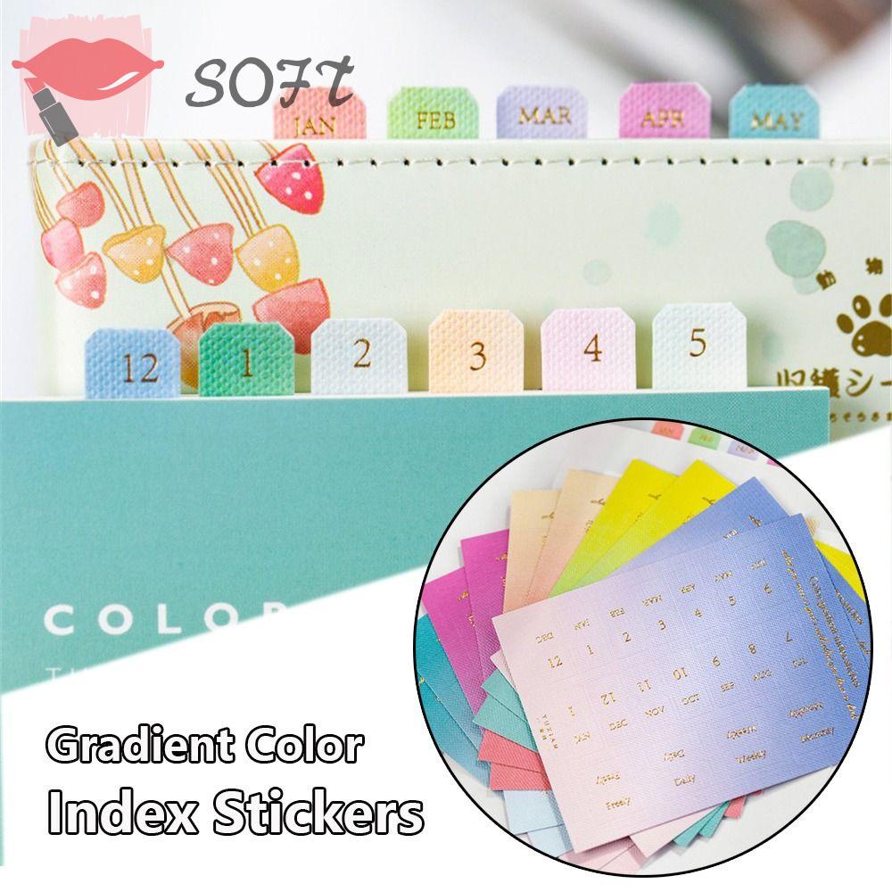 Set 2 Túi 20 Tấm Đánh Dấu Trang Sách Màu Gradient