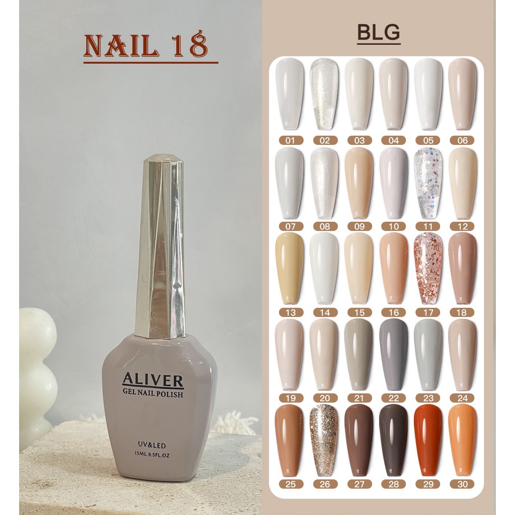 Sơn gel UV LED bảng BLG, bảng 30 màu chọn lọc hot 2023