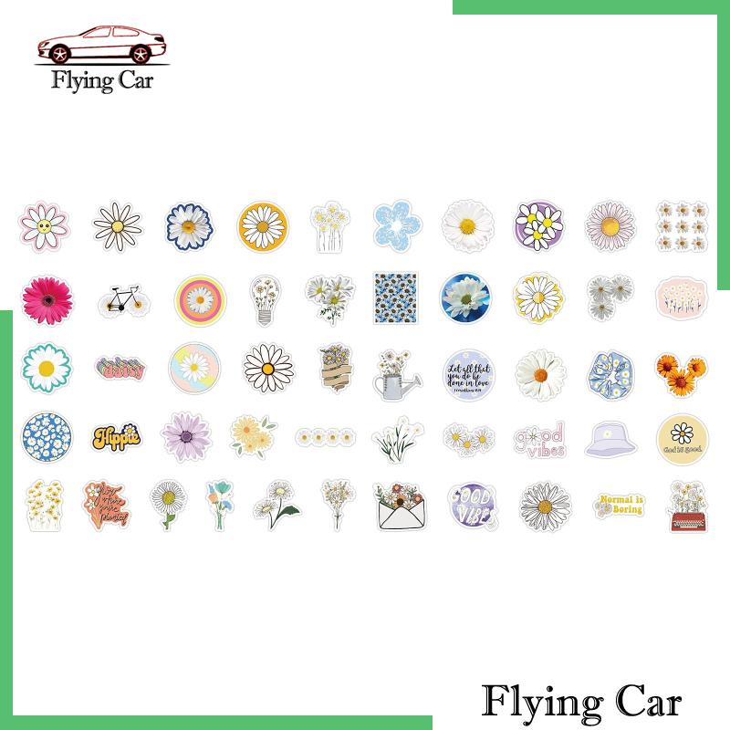 Set 2 Cuộn 50 Miếng Dán Chống Thấm Nước Hình Hoa Cúc Trang Trí Gói Quà