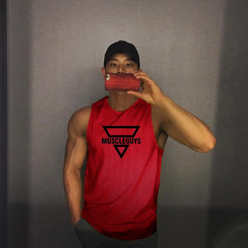 Áo Thun Ba Lỗ Cổ Tròn Phối Lưới Nhanh Khô Thời Trang Mùa Hè Cho Nam