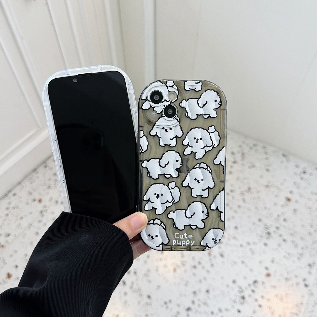 Ốp Điện Thoại Tpu Dẻo Trong Suốt Họa Tiết Chú Cún Đơn Giản Chống Rơi Cho iPhone 14 Plus 13 12 11 Pro Max