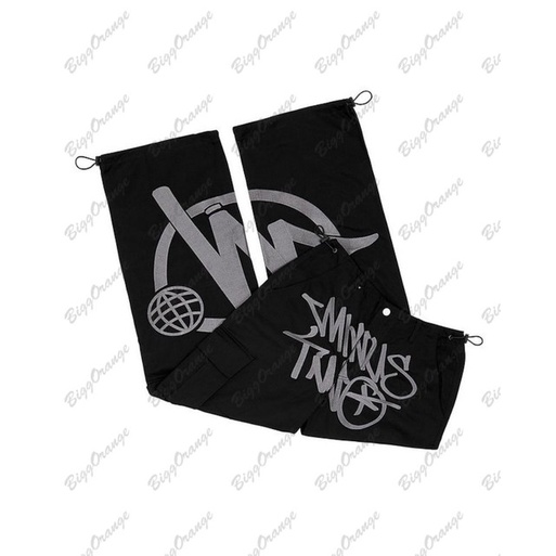 Quần ống rộng Màu Đen In Chữ Y2K Phong Cách Harajuku hip hop Thời Trang 2023 Cho Nam