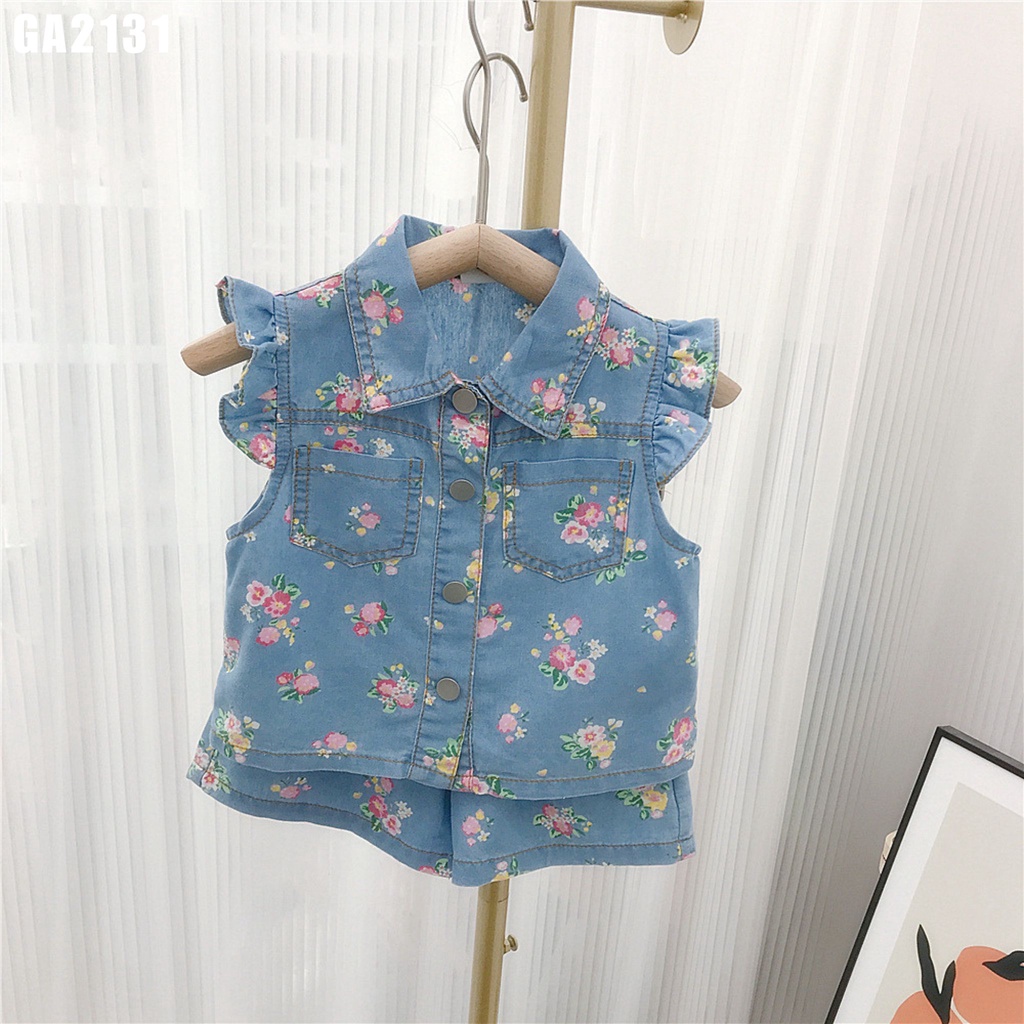 Bộ Áo Cánh Tiên Quần Denim  Thời Trang Hàn Quốc Cho Bé Gái MINTSCLOSET mint's closet 1 2 3 4 5 Tuổi - GA2131