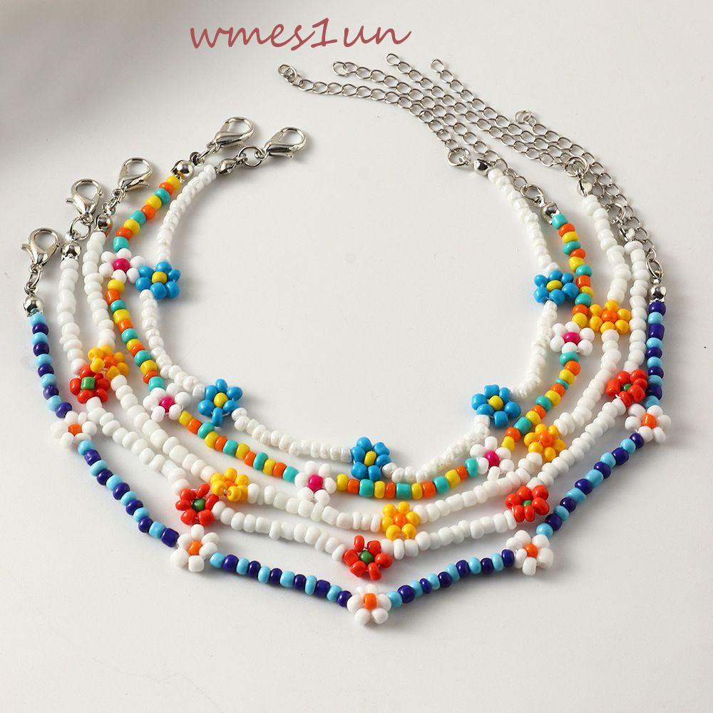 Lắc Chân Xỏ Hạt Hình Hoa Phong Cách Boho Thời Trang Mùa Hè Cho Nữ WMES15H