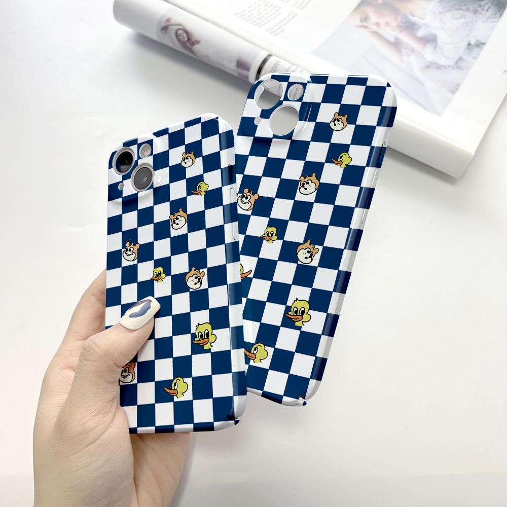 Ốp Điện Thoại Cứng Họa Tiết Kẻ Ô Cho Iphone 137 Lỗ max11 12 / 8 14 pro / Fine NQPM