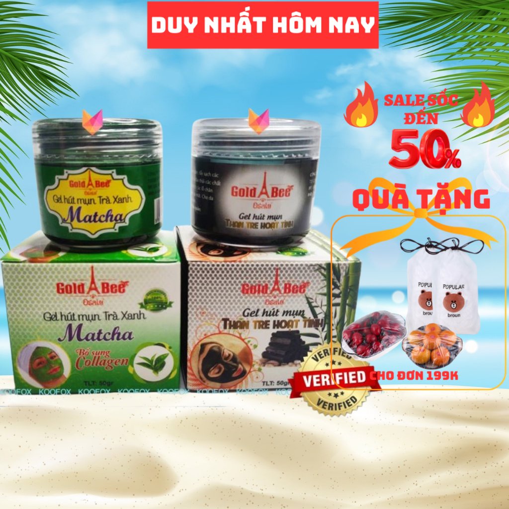Gel Lột Mụn Than Hoạt Tính, Trà Xanh Gold Bee  Sạch Mụn, Không Rát, Không To Chân Lông
