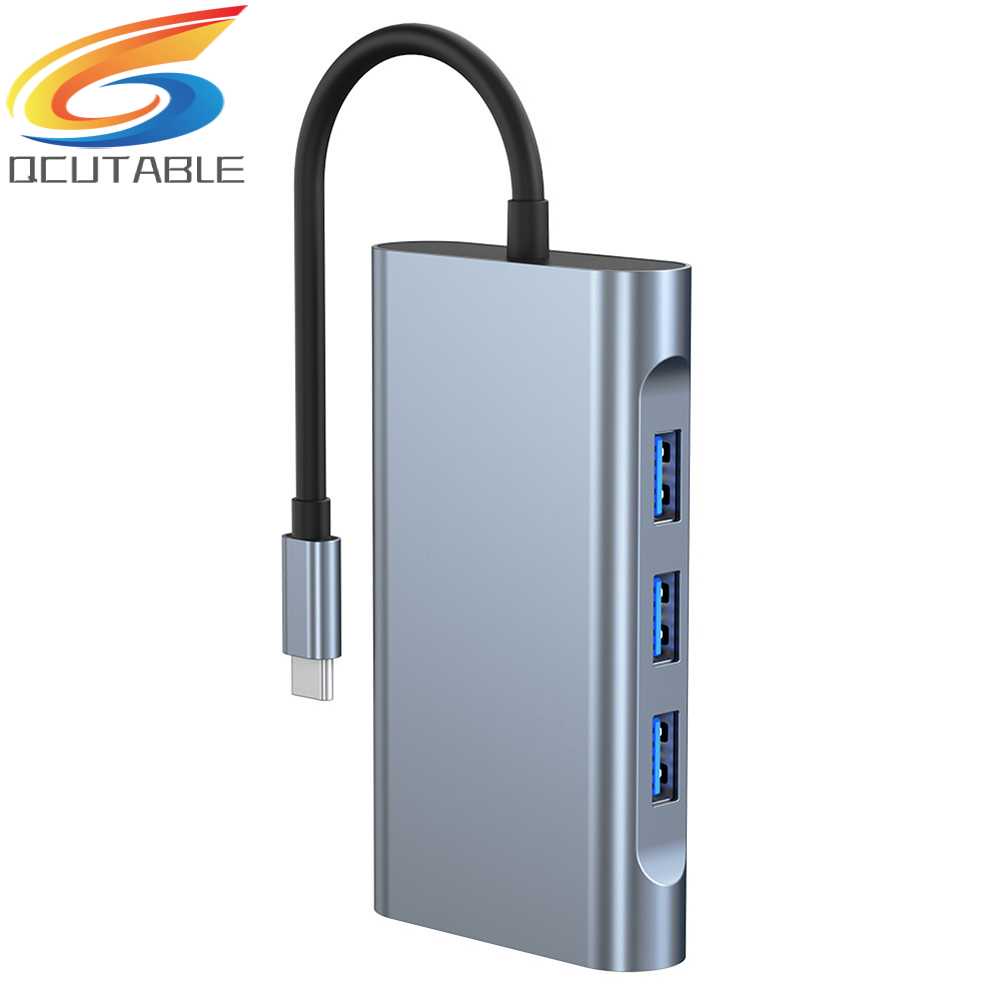 Bộ Chia Cổng Type-C 8 Trong 1 1080P 5GMbps 4K 30hz RJ45 100M 100W PD Chất Lượng Cao