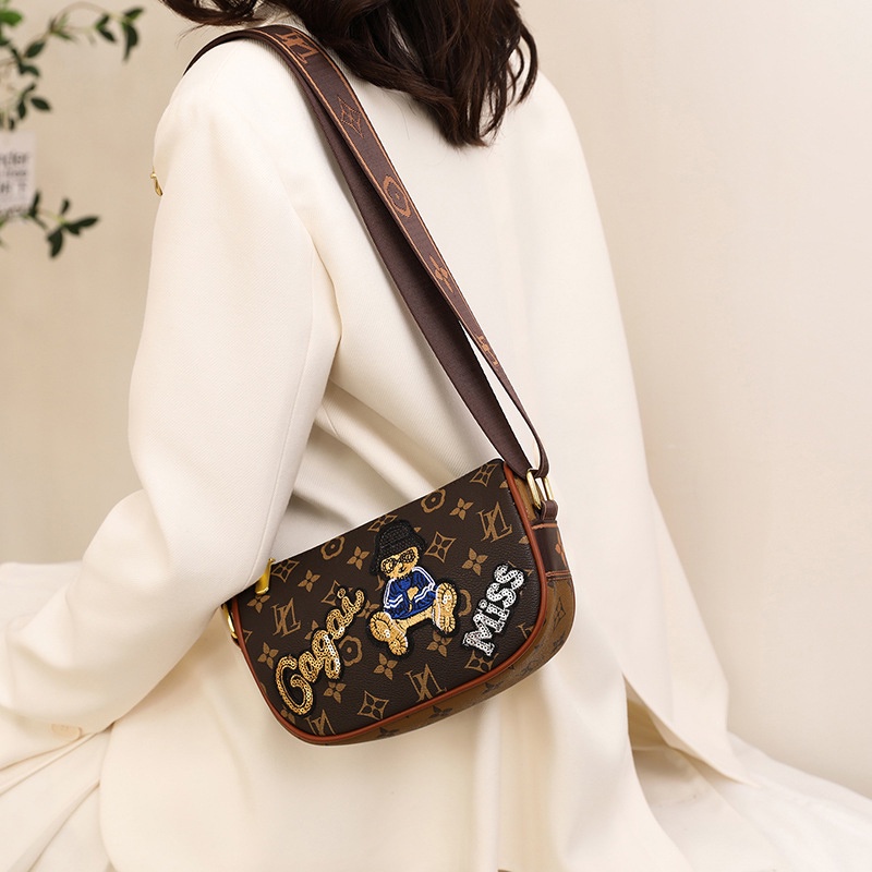 Túi Đeo Chéo Vai Hình Vuông Nhỏ Thêu Hoa Thời Trang Cổ Điển Dành Cho Nữ