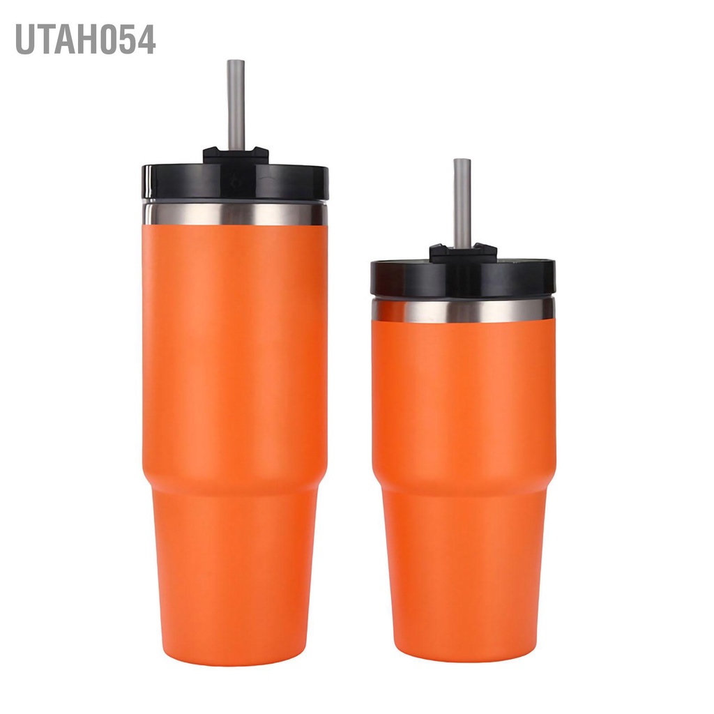 Utah054 Cốc Du Lịch Bằng Thép Không Gỉ Có Nắp Rơm Giữ Ấm Và Lạnh Cà Phê Cho Văn Phòng Tại Nhà