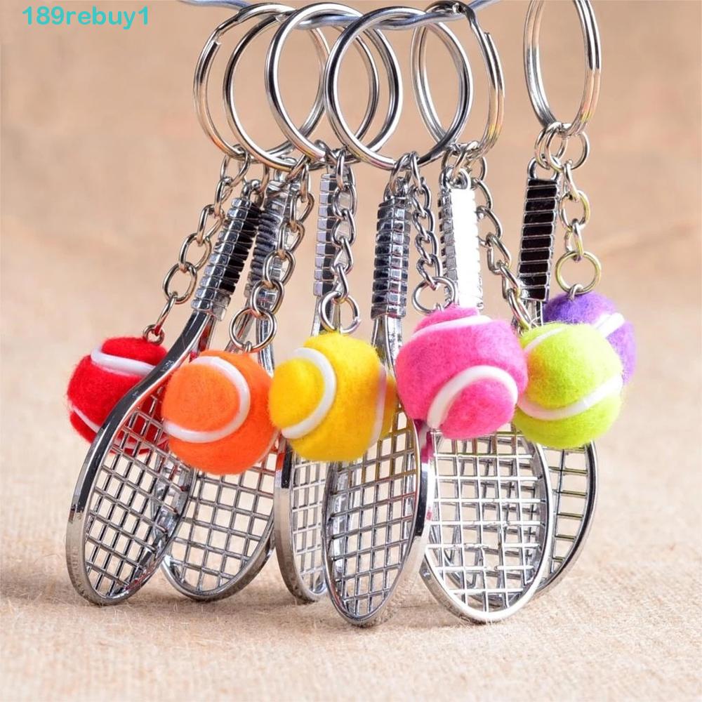 Móc Khóa Mini Hình Vợt Tennis REBUY1 Bằng Kim Loại 6 Màu Dễ Thương