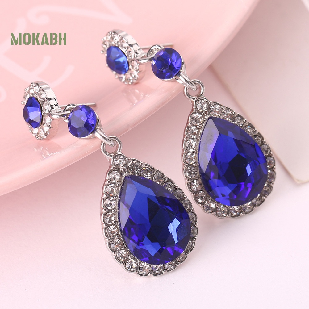 Bông Tai Dài Hình Giọt Nước Đính Đá Lấp Lánh Thời Trang Dự Tiệc Cho Nữ