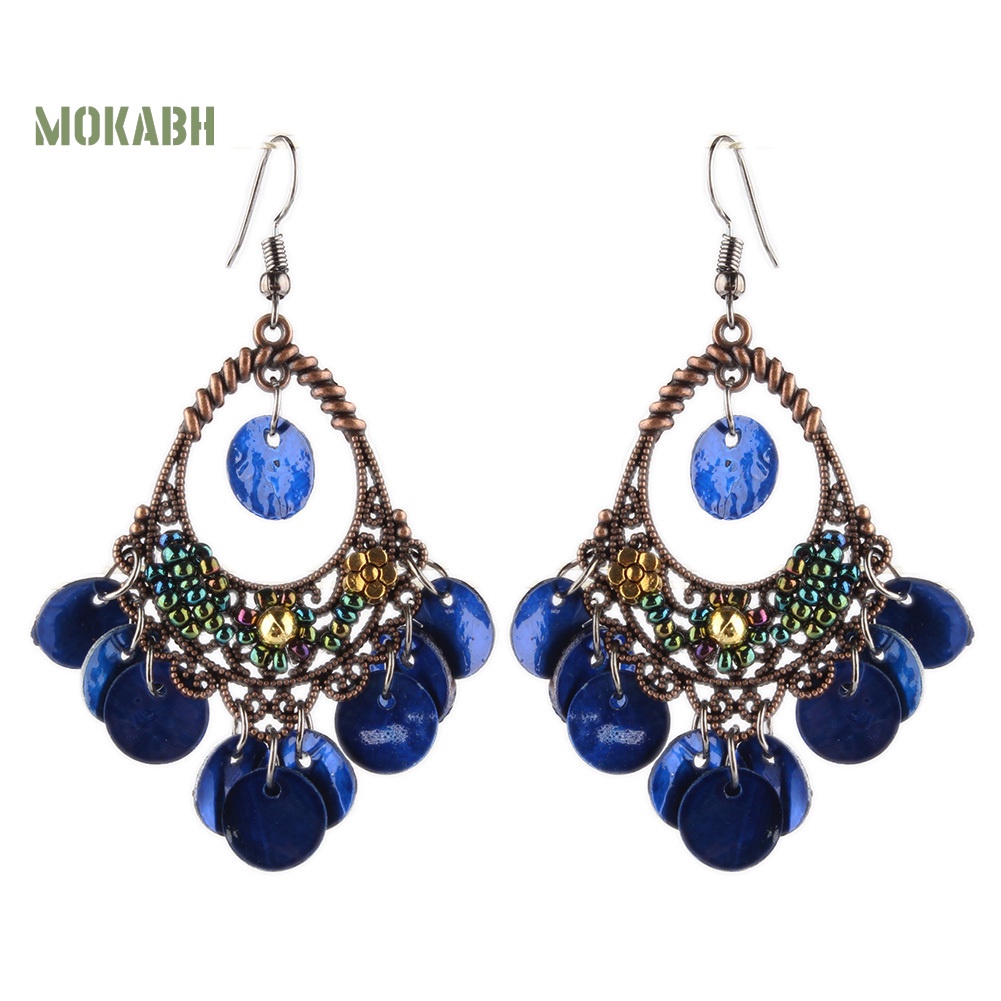 Bông Tai Hình Đĩa Tròn Phong Cách Bohemian Thời Trang Cho Nữ