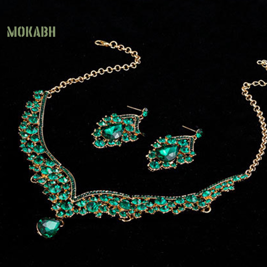 1 Bộ Vòng cổ + Bông Tai Hình Giọt Nước Có Thể Điều Chỉnh Kích Thước