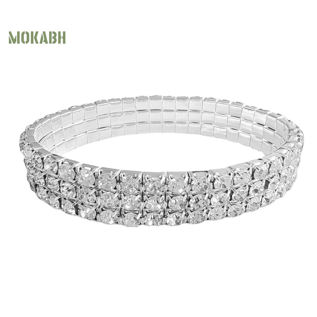 Vòng cổ / Vòng Tay / Khuyên Tai Nhiều Lớp Đính Đá Lấp Lánh Thời Trang Sang Trọng Cho Nữ