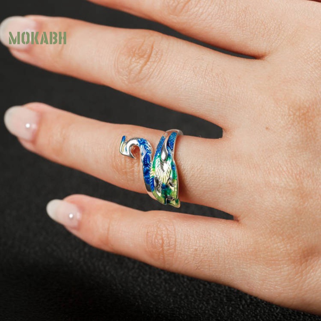 Vòng Tay / Nhẫn Mạ Điện Hình Chim Công Nhiều Màu Thanh Lịch Cho Nữ