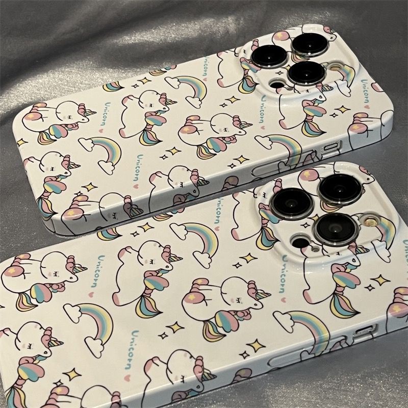 Ốp Điện Thoại Cứng Siêu Mỏng Họa Tiết Kỳ Lân Dễ Thương Dành Cho Iphone 13 Pro Max 12 14 CG1F