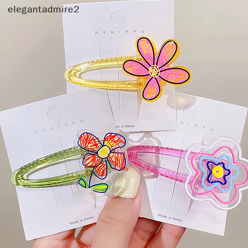 1 Kẹp Tóc Màu Kẹo Họa Tiết Hình Học Dễ Thương Cho Bé Gái