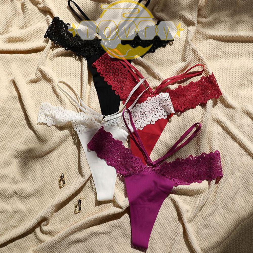 Quần Lót Cotton Lưng Thấp Phối Ren Màu Sắc Tinh Tế Quyến Rũ Cho Nữ