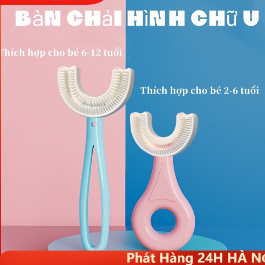 Bàn chải đánh răng hình chữ U silicon cho bé,Bàn chải đánh răng trẻ em