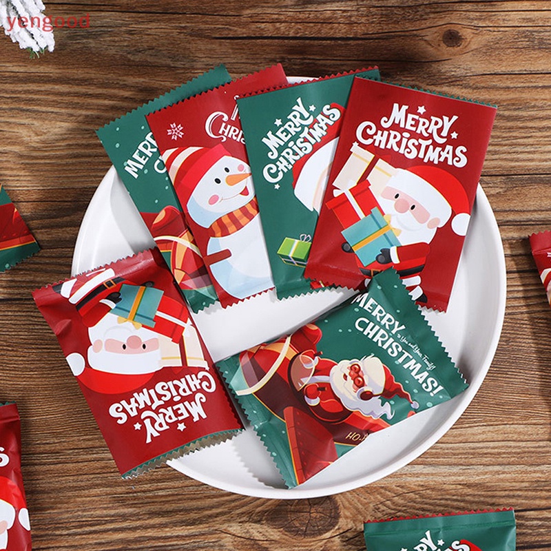 Set 100 Túi Đựng Bánh Quy Trang Trí Giáng Sinh Năm Mới