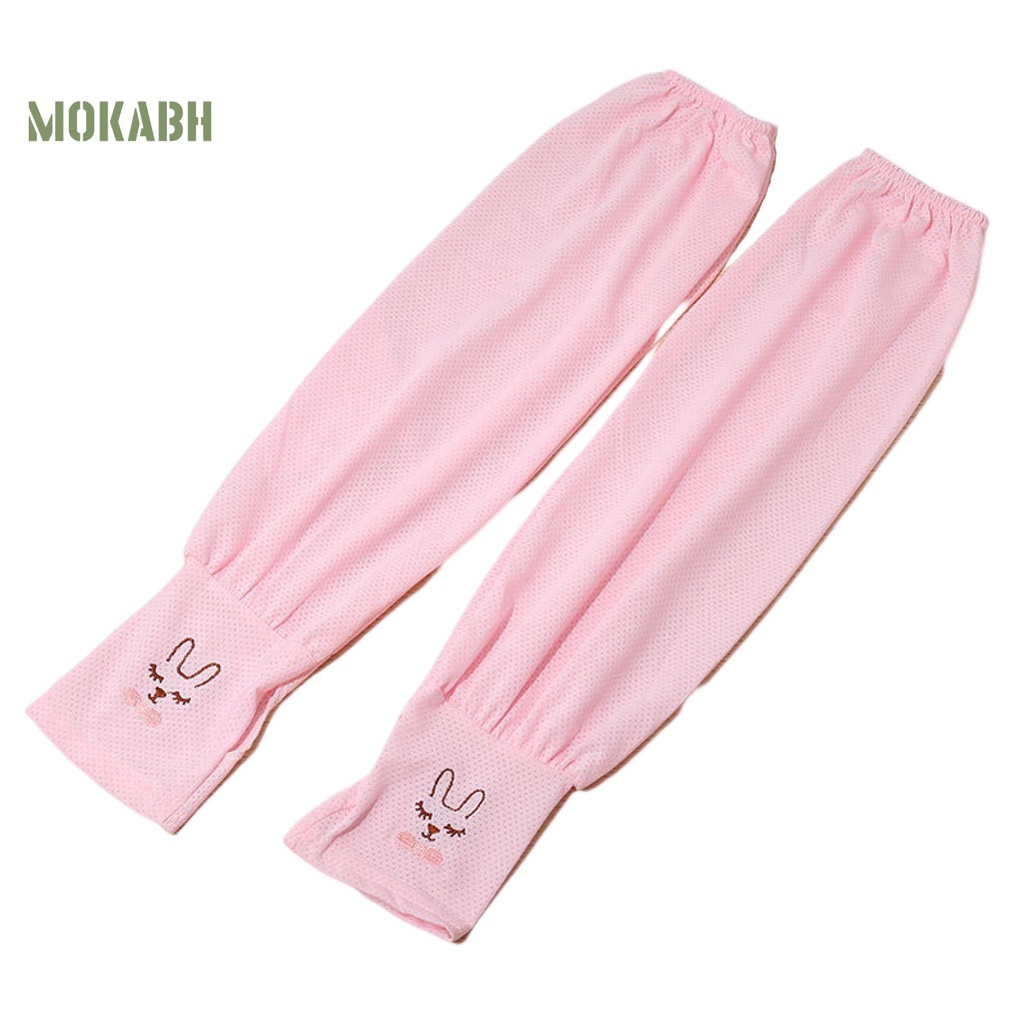 1 Cặp Găng Tay Chống Nắng Chống Tia UV Thoáng Khí Thấm Hút Mồ Hôi Thêu Hình Thỏ Dễ Thương